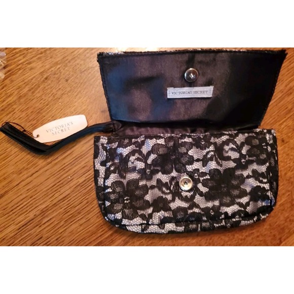 NWT-Jessica Simpson Fancy Nights Black Lace Clutch-w/Victoria's Secret Wallet - Picture 4 of 7